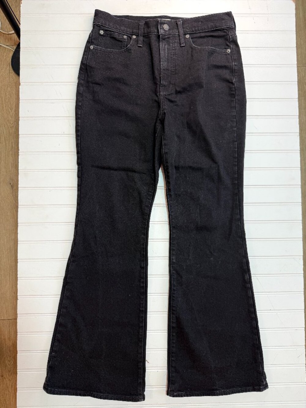 Madewell The Perfect Vintage Flare Jeans Black Wash Womens Size 29 High Rise